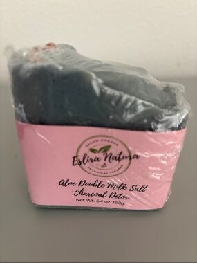 Charcoal Detox Aloe Double Milk Salt Soap - Gray- 5.4 oz